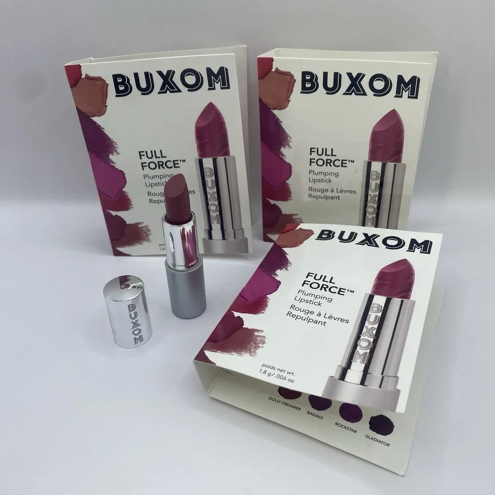 3x Buxom Full Force Plumping Lipstick 1.8g Travel Mini Dolly Dreamer New